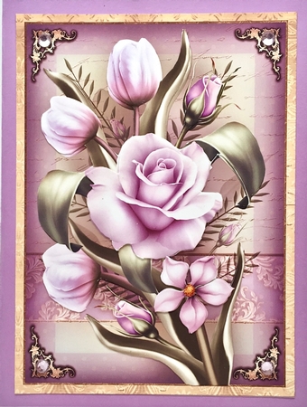 Violet Roses and Tulips Card Mini Kit by Elena Pavlova