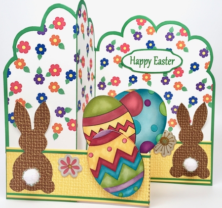 Z-Fold pop-up Easter Bunnies by Elena Pavlova