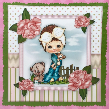 Cute Girl & her teddies by Elena Pavlova