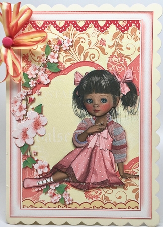 Sitting Pretty A5 Card Front & Decoupage by Elena Pavlova