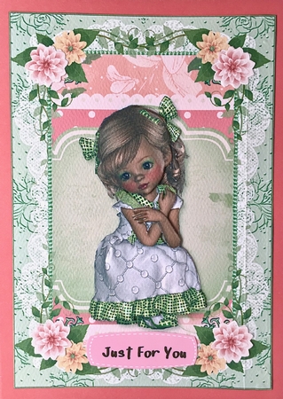 Deep in Thought A5 Card Front & Decoupage by Elena Pavlova