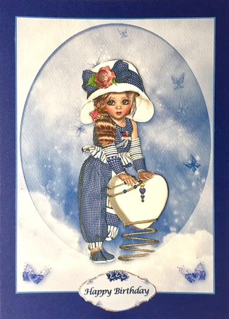 Sweet little Love Heart Girl Topper & Decoupage by Elena Pavlova
