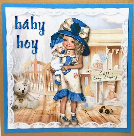 Sweet Little Baby Boy Sleeping Card Mini Kit by Elena Pavlova