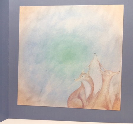 Winter Holiday Foxes Watercolor Art Quick Card Insert by Elena Pavlova