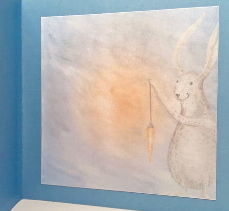 Winter Holiday Rabbits Watercolor Art Quick Card Insert by Elena Pavlova