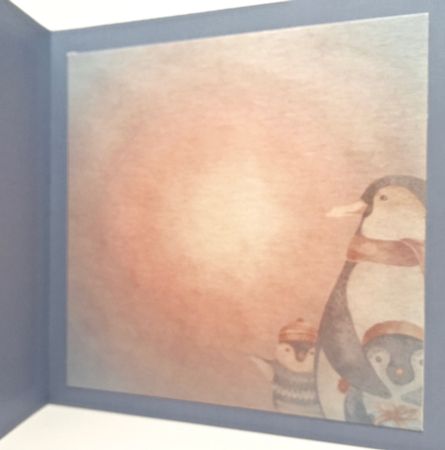 Winter Holiday Penguins Watercolor Art Quick Card Insert by Elena Pavlova