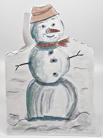 CHRISTMAS SNOWMAN-Shaped Card,with 7 Sentiment Tags and Commercial Use by Elena Pavlova