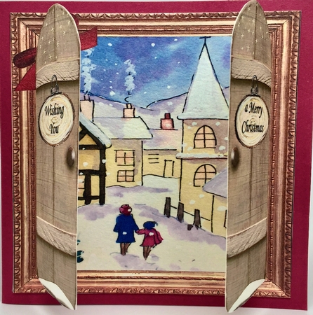 THROUGH GARDEN GATES  6x6 FESTIVE CHURCH by Elena Pavlova