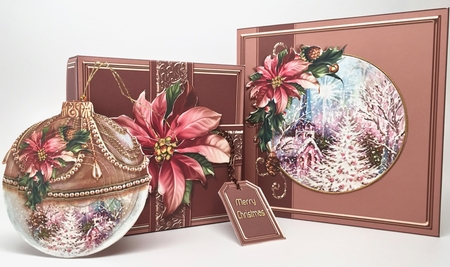 Rose Gold 3D Bauble Christmas Church Scene Kit.4 by Elena Pavlova