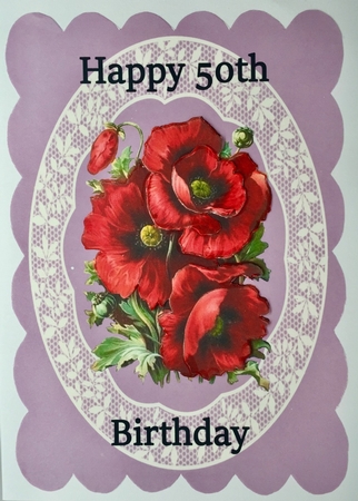 Poppies For 50th Birthday  by Elena Pavlova