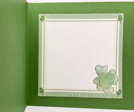 SHAMROCK/FOUR-LEAF CLOVER  INSERT: For St Patricks Day and Good Luck Cards, With Optional Verse and Bonus Gift Tag/Mini Topper by Elena Pavlova