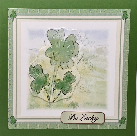 SHAMROCK/FOUR-LEAF CLOVER  INSERT: For St Patricks Day and Good Luck Cards, With Optional Verse and Bonus Gift Tag/Mini Topper by Elena Pavlova