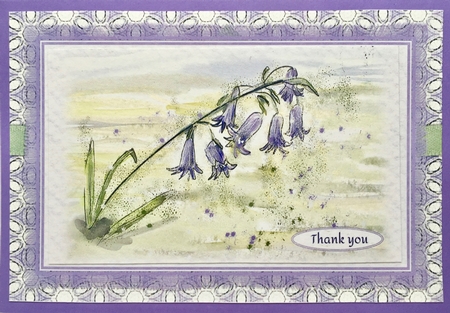 BLUEBELLS: Floral Step-by-Step 6x4 Thank You Card Front With Easy Decoupage by Elena Pavlova