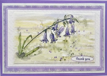 BLUEBELLS: Floral Step-by-Step 6x4 Thank You Card Front With Easy Decoupage by Elena Pavlova