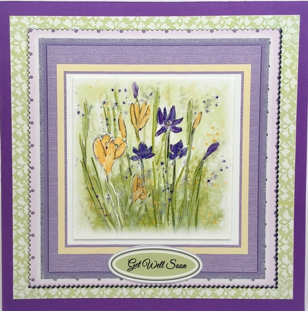 CROCUS: 8 by 8 Floral Card Front Mini Kit With Decoupage, Blank & Verse Inserts, 8 Sentiment Tags & Bonus Gift Tag by Elena Pavlova