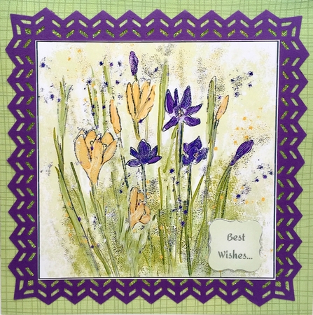 CROCUS: 8 by 8 Floral Card Front Mini Kit With Decoupage, Blank & Verse Inserts, 8 Sentiment Tags & Bonus Gift Tag by Elena Pavlova