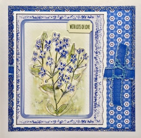 FORGET-ME-NOTS: 8x8 Card Front 4 Sheet Mini Kit With Bonus Floral Background & Commercial Use by Elena Pavlova