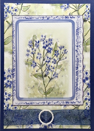 FORGET-ME-NOTS: 8x8 Card Front 4 Sheet Mini Kit With Bonus Floral Background & Commercial Use by Elena Pavlova