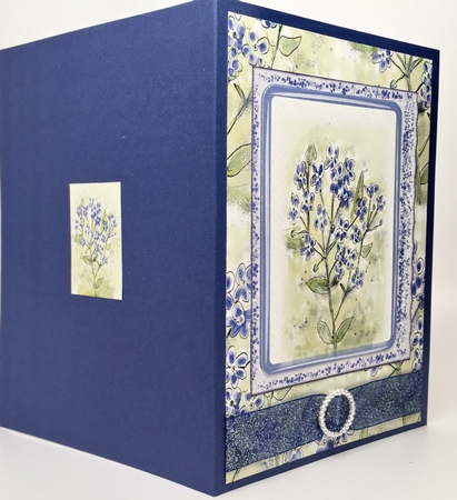 FORGET-ME-NOTS: 8x8 Card Front 4 Sheet Mini Kit With Bonus Floral Background & Commercial Use by Elena Pavlova