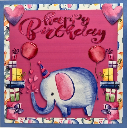 8x8 Elephant  Birthday  by Elena Pavlova