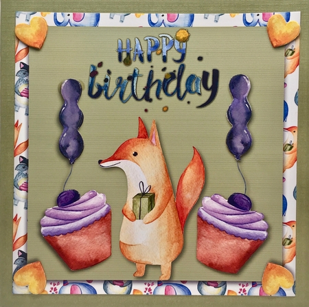 8x8 foxy  Birthday  by Elena Pavlova