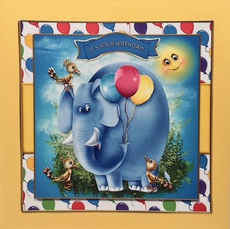 Birthday Age Elephant Cardfront Mini Kit-4 by Elena Pavlova