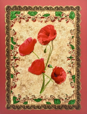 Card Base & Blank Card Front With Swirls and Leaves Set 11 by Elena Pavlova