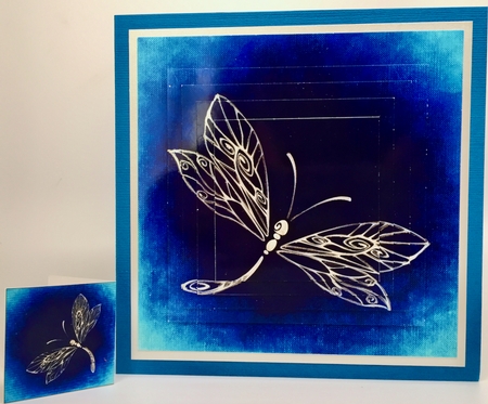Dragonfly 4 - 3D Pyramid/pyrimage + Insert & Gift Tag by Elena Pavlova