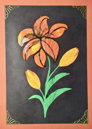Lily Flower Iris Folding Pattern by Elena Pavlova
