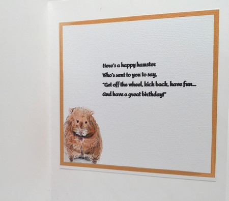 HAMSTER INSERTS: 5x5, One Blank, One with Birthday Verse, Plus Mini Gift Tag & Commercial Use by Elena Pavlova