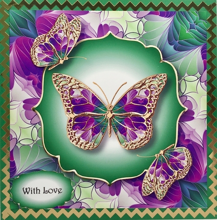 Art Nouveau Butterflies 9 8x8 by Elena Pavlova