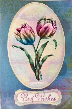 Abstract Pastel Oval Mat by Elena Pavlova