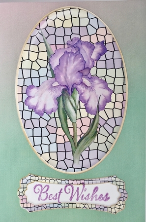 Abstract Pastel Oval Mat by Elena Pavlova