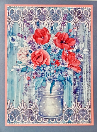 Bucket of Flowers Quick card by Elena Pavlova