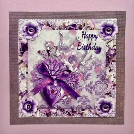 7x7 Lilac Heart Birthday  by Elena Pavlova