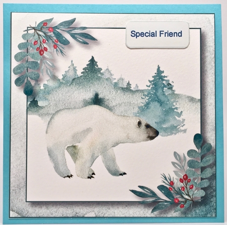 Watercolour Winter Wishes - Polar Bear 8x8 by Elena Pavlova