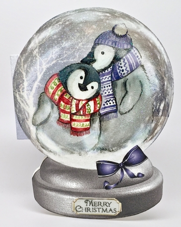 Penguin Love in a Snow Globe by Elena Pavlova