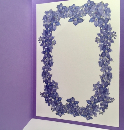 DELPHINIUMS: 3 x Floral Inserts, 2 With Verse by Elena Pavlova