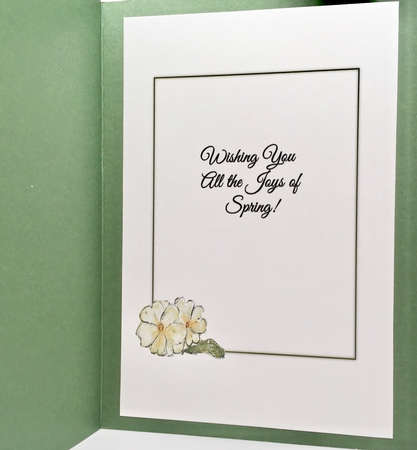 3 PRIMROSE FLORAL INSERTS: For Birthdays/Other Occasions, 1 Blank, 2 With Verse. by Elena Pavlova