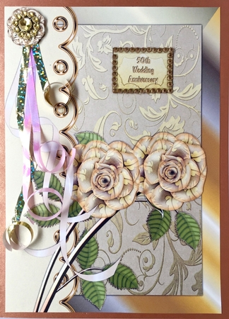 50th Golden Wedding Anniversary Quick Card Front by Elena Pavlova