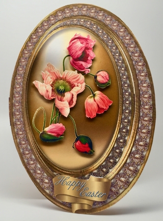 Concertina Fold Oval Card - Poppies by Elena Pavlova