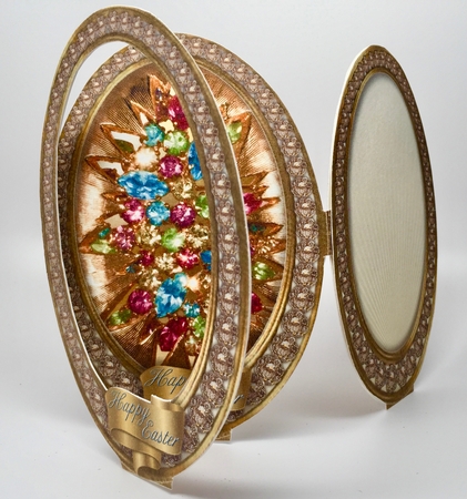 Concertina Fold Oval Card - Bejeweled by Elena Pavlova