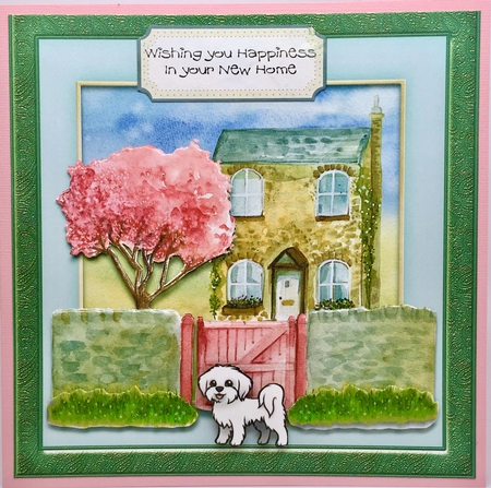 300dpi 6 x 6 ins Topper & Decoupage, choice of tag, New Home/birthday by Elena Pavlova