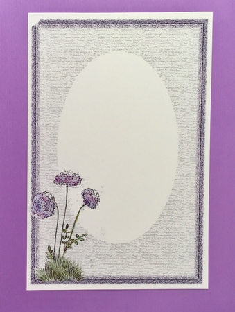 3 PURPLE FLORAL INSERTS: 1 Blank, 2 With Thankyou/Appreciative Verse by Elena Pavlova