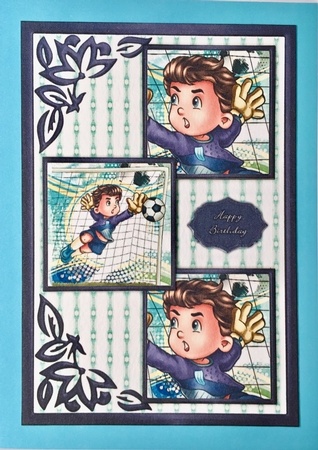 The Goalkeeper Three Square Quick Card by Elena Pavlova