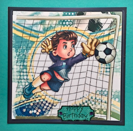 The Goalkeeper Three Square Quick Card by Elena Pavlova