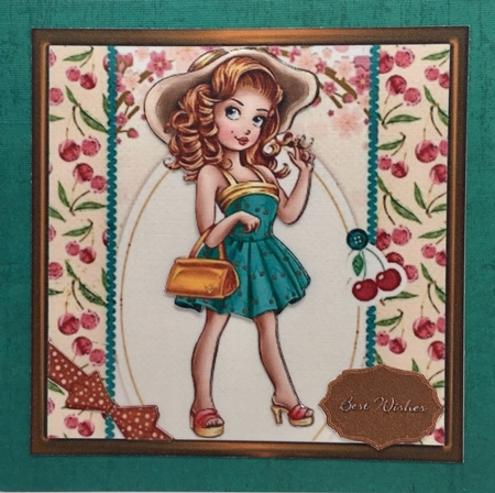 Cherie Cherry Three Square Quick Card by Elena Pavlova