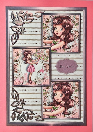 Lovely Umbrella Three Square Quick Card by Elena Pavlova