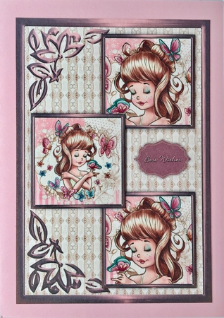 Enchanting Butterflies Three Square Quick Card by Elena Pavlova