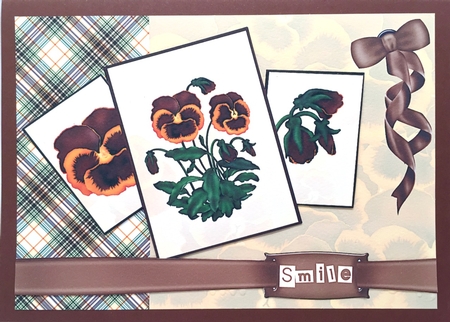 Smile Pansy Multi-layered Card Front with Layer Element by Elena Pavlova